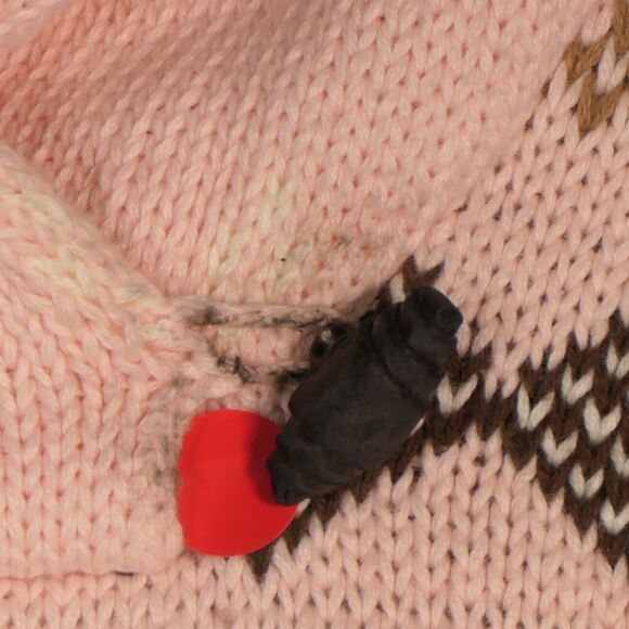 Chaps Sweater Women Size XL Pink Tribal Fair Isle Shawl Collar Heavyweight Boho - Picture 8 of 10